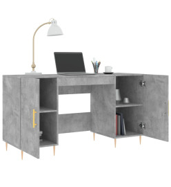 Bureau gris béton 140x50x75 cm bois d'ingénierie