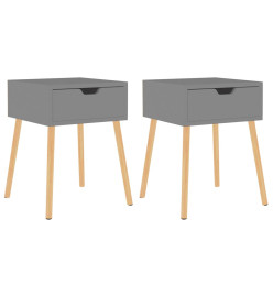 Tables de chevet 2 pcs Gris 40x40x56 cm Aggloméré