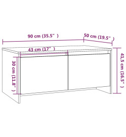 Table basse Noir 90x50x41,5 cm Aggloméré