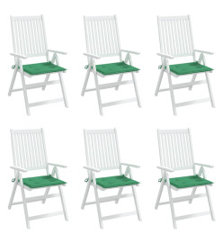 Coussins de chaise de jardin 6 pcs vert 40x40x3 cm tissu oxford