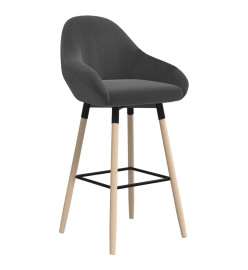 Tabouret de bar Gris foncé Tissu