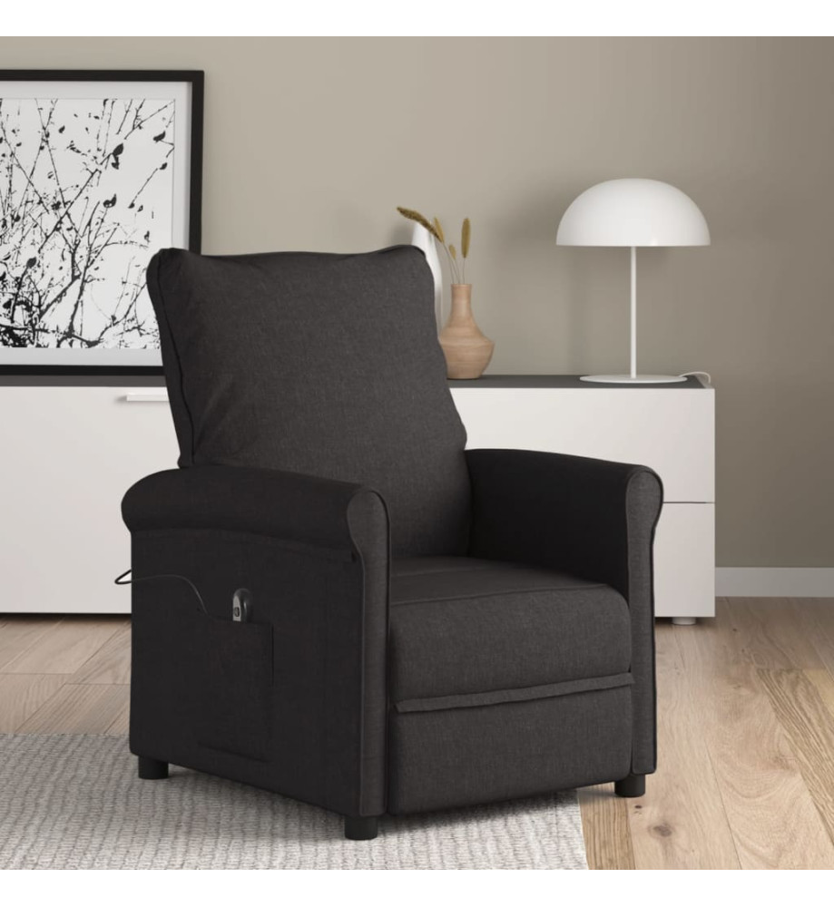 Fauteuil inclinable électrique Noir Tissu