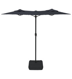 Parasol à double tête avec LED noir 316x240 cm