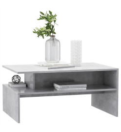 Table basse Gris béton 90x60x42,5 cm Aggloméré