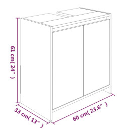 Armoire de bain Chêne fumé 60x33x61 cm Bois d'ingénierie