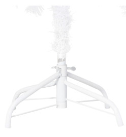 Arbre de Noël artificiel pré-éclairé et boules blanc 150 cm PVC