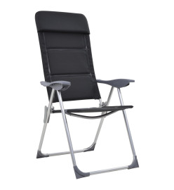 Chaise de camping 2 pcs Noir 58x69x111 cm Aluminium