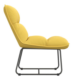 Chaise de détente avec cadre en métal Jaune Velours