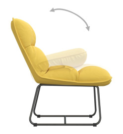 Chaise de détente avec cadre en métal Jaune Velours