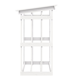 Support pour bois de chauffage Blanc 108x64,5x109cm Bois de pin