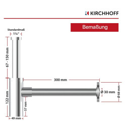 SCHÜTTE Siphon d'évier pour bassin de design