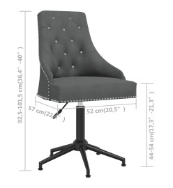 Chaise pivotante de bureau Gris foncé Velours