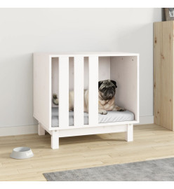 Niche pour chien Blanc 60x45x57 cm Bois de pin massif