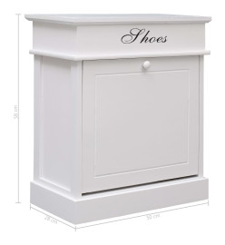 Armoire à chaussures Blanc 50 x 28 x 58 cm Bois de Paulownia