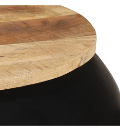 Table basse Noir 68x68x30 cm Bois de manguier solide