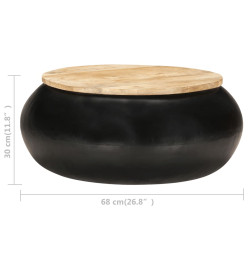 Table basse Noir 68x68x30 cm Bois de manguier solide