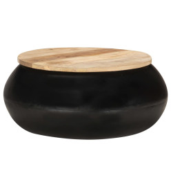 Table basse Noir 68x68x30 cm Bois de manguier solide