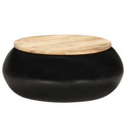 Table basse Noir 68x68x30 cm Bois de manguier solide