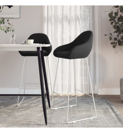 Tabourets de bar lot de 2 noir velours