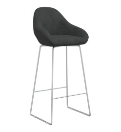 Tabourets de bar lot de 2 noir velours