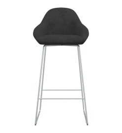 Tabourets de bar lot de 2 noir velours