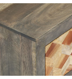 Table de chevet Gris 40x30x50 cm Bois de manguier massif