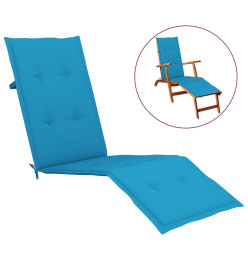 Coussin de chaise de terrasse bleu (75+105)x50x3 cm