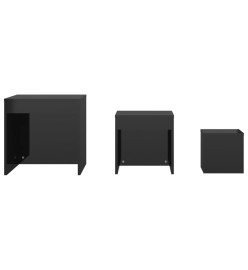 Tables gigognes 3 pcs Noir brillant Aggloméré