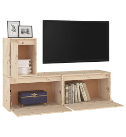 Meubles TV 3 pcs Bois massif de pin