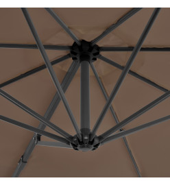 Parasol en porte-à-faux avec poteau en aluminium 300 cm Taupe