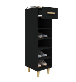 Armoire à chaussures Noir 30x35x105 cm Bois d'ingénierie