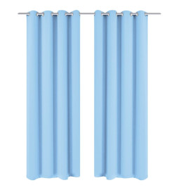 Rideau avec œillets métalliques 2 pcs 135 x 245 cm Turquoise