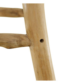 Tabouret de bar Cuir véritable et bois de teck solide