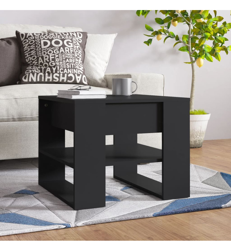 Table basse Noir 55,5x55x45 cm Bois d'ingénierie