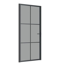 Porte intérieure 93x201,5 cm Noir Verre ESG et aluminium