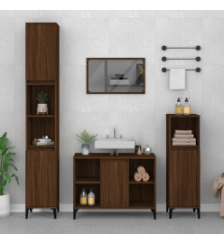 Ensemble de meubles de salle de bain 3 pcs Chêne marron