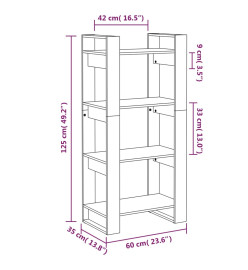 Bibliothèque/Séparateur de pièce 60x35x125 cm Bois massif