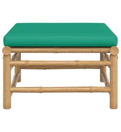 Repose-pieds de jardin avec coussin vert bambou
