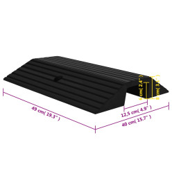 Rampes de seuil de pont 3 pcs 49x40x8 cm Caoutchouc