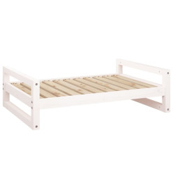 Lit pour chien Blanc 95,5x65,5x28 cm Bois de pin solide