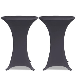 Housse de table extensible 2 pcs 70 cm Anthracite