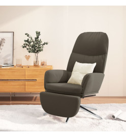 Chaise de relaxation et repose-pied Gris foncé Similicuir daim