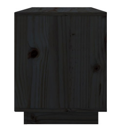 Meuble TV Noir 74x35x44 cm Bois de pin massif