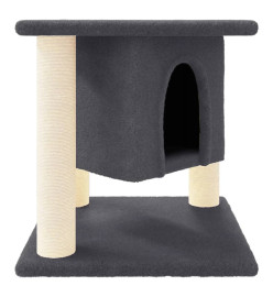 Arbre à chat avec griffoirs en sisal Gris foncé 37 cm