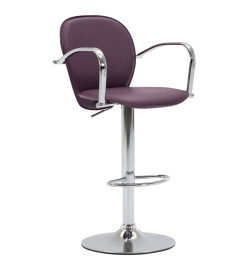 Tabourets de bar avec accoudoir lot de 2 violet similicuir