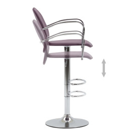 Tabourets de bar avec accoudoir lot de 2 violet similicuir