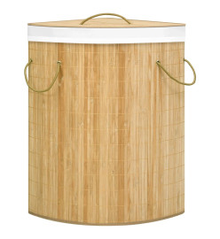 Panier à linge d'angle Bambou 60 L