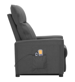 Fauteuil de massage inclinable Gris foncé Tissu