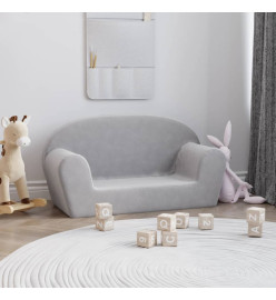 Canapé pour enfants à 2 places Gris clair Peluche douce