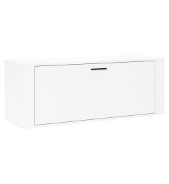 Armoire à chaussure murale Blanc brillant 100x35x38 cm